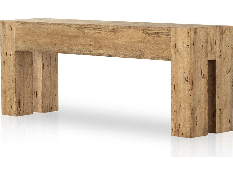 Abaso Rectangle Console Table in Rustic Wormwood Oak