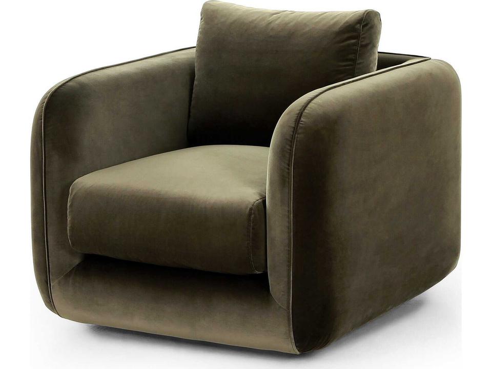 Malakai Swivel Accent Chair in Surrey Olive Green Fabric