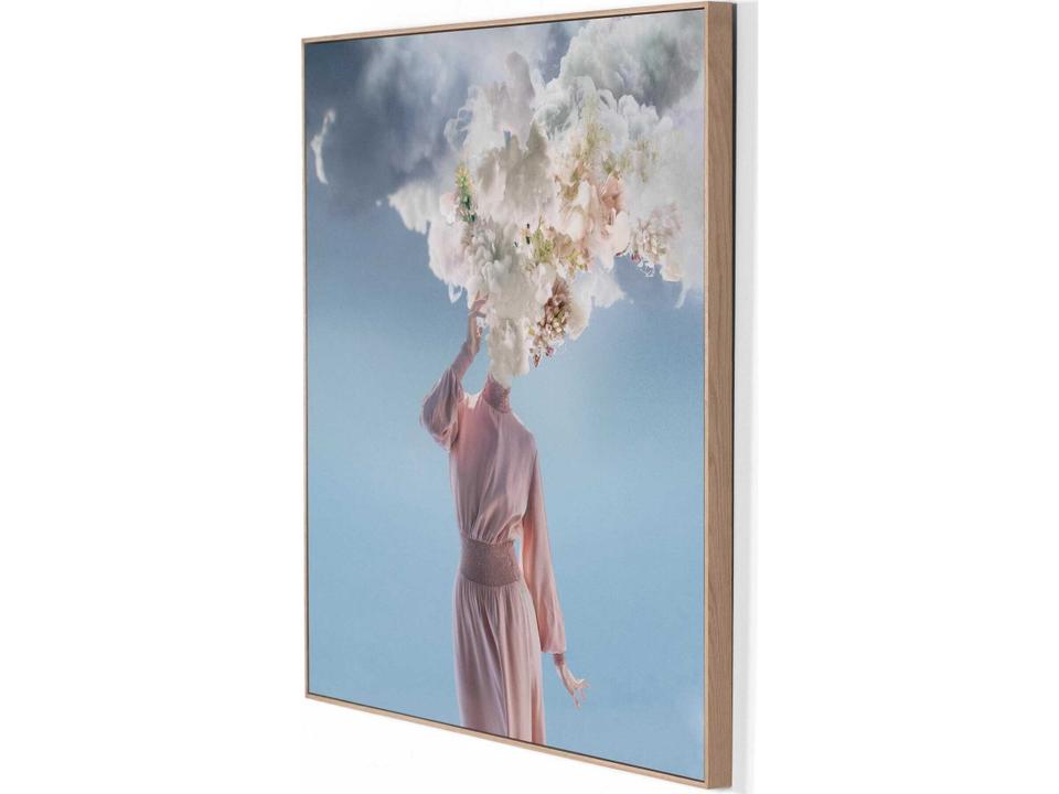 Art Studio Melted Woman Metal Print Wall Art with Oak Frame