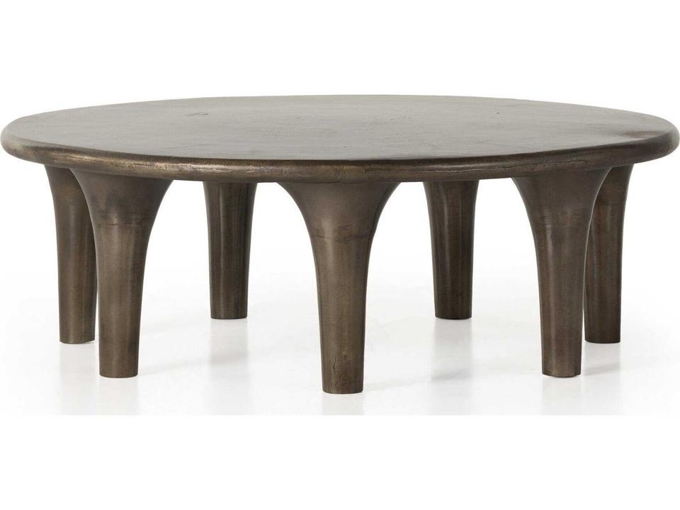 Marlow Kelden Round Coffee Table in Aged Bronze Aluminum