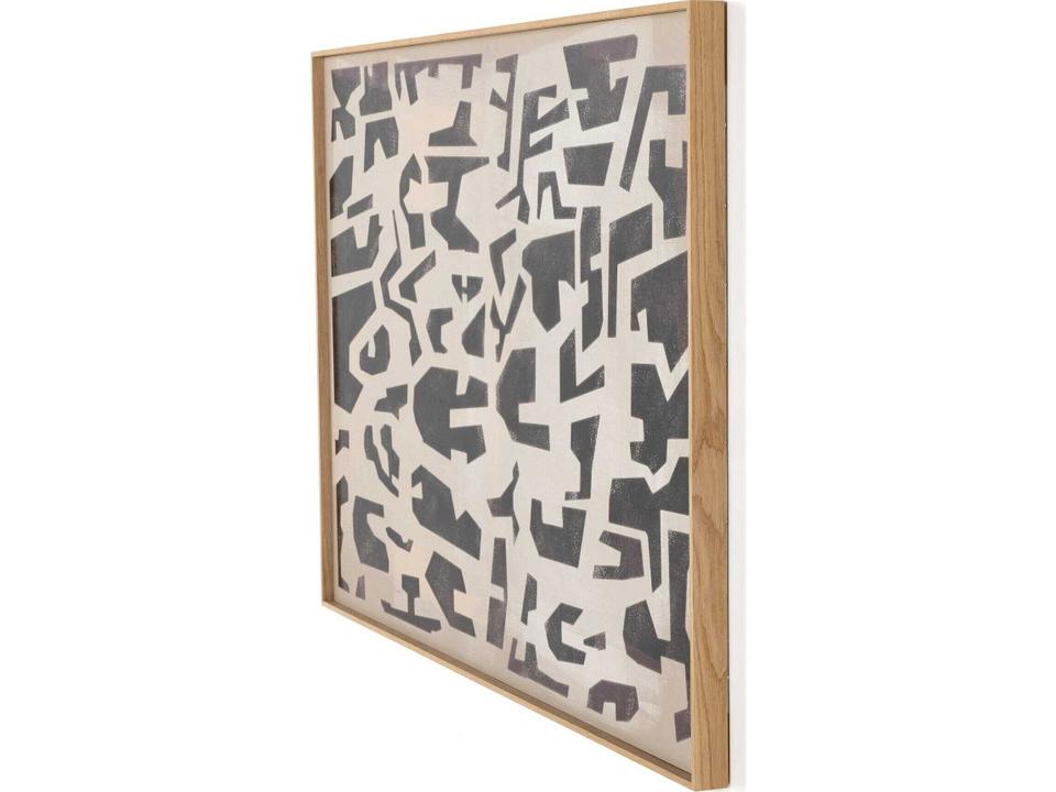 Art Studio Block-II Wall Art by Coup D'esprit Abstract Design with White Oak Frame