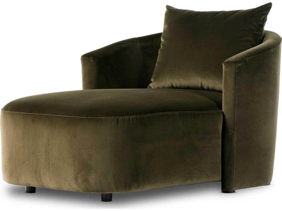 Farrah Surrey Olive Upholstered Chaise Lounge