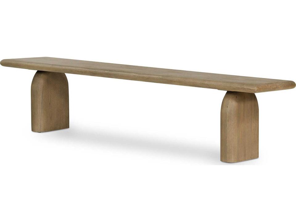 Thompson Sorrento 81-Inch Solid Mindi Wood Dining Bench in Aged Drift