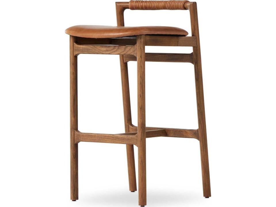Allston Baden Leather Solid Wood Haven Tobacco Lamont Nettlewood Bar Stool