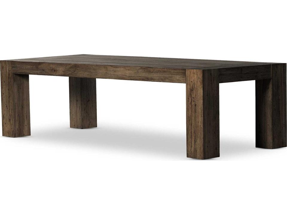 Wesson Abaso Rectangular Ebony Rustic Wormwood Oak Dining Table
