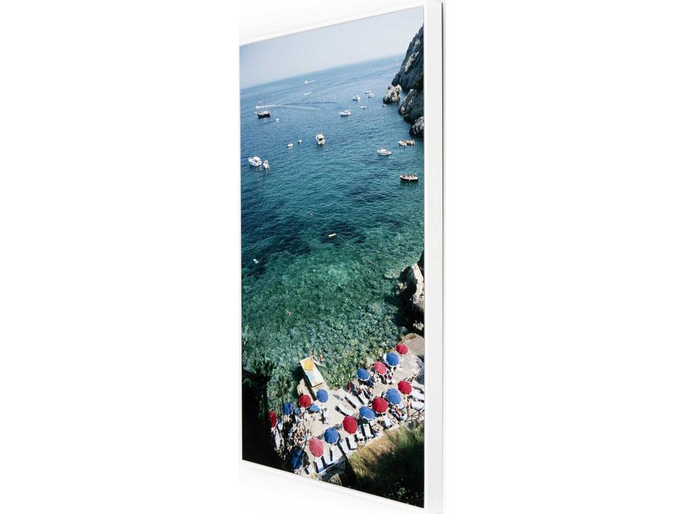 Art Studio Porto Ercole Beach Slim Aarons Wall Art with White Maple Floater Frame