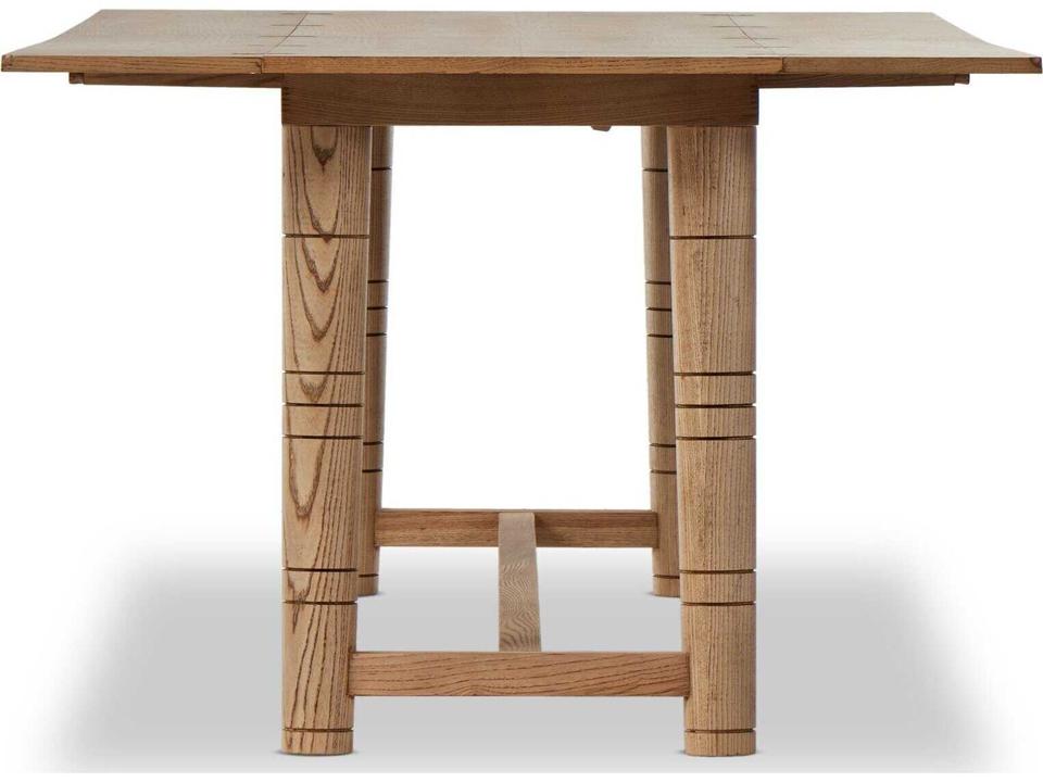 Allston Flip Top Rectangular Wood Antique Brass Toasted Ash Console Table