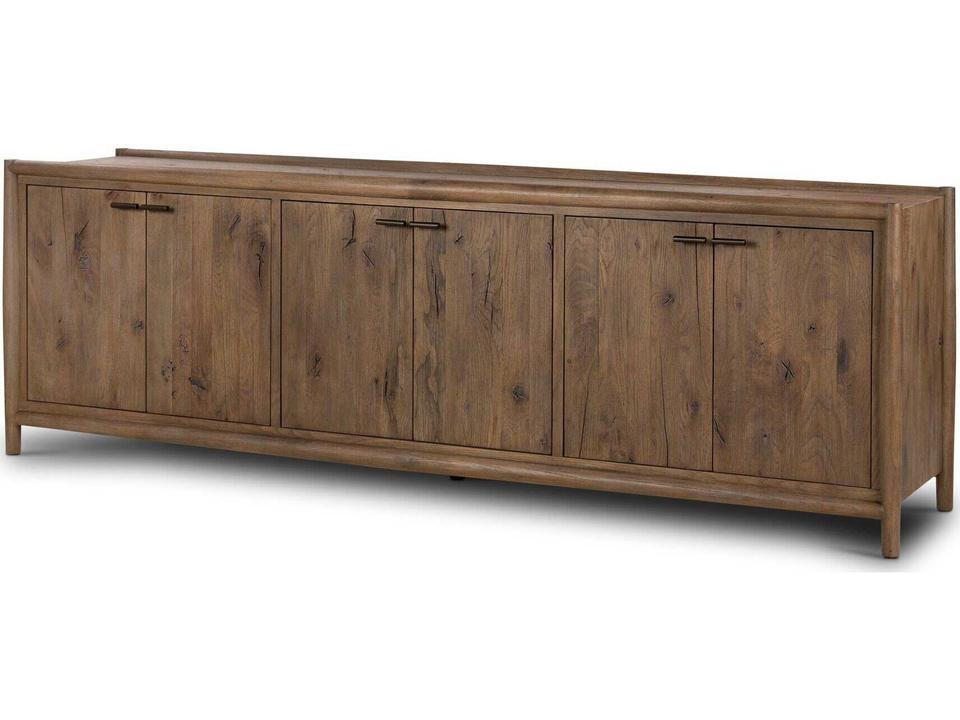 Glenview 6-Door Sideboard in Weathered Oak and Aged Bronze