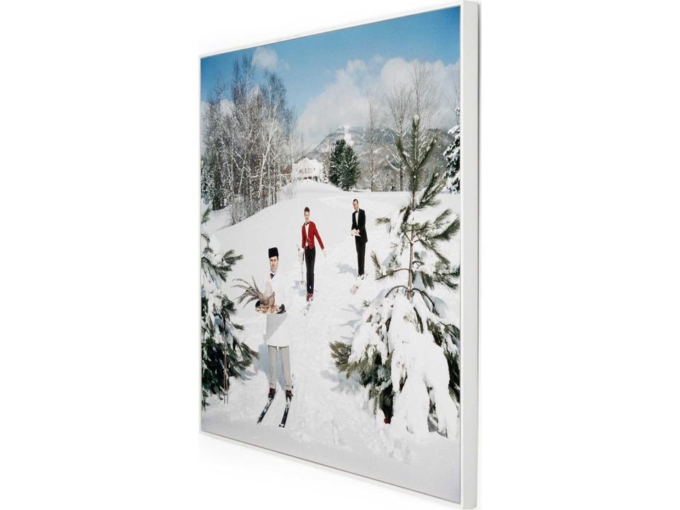 Art Studio Skiing Waiters By Slim Aarons Wall Art