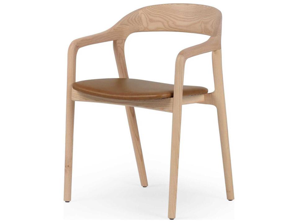 Allston Amare Sonoma Butterscotch Leather Dining Armchair