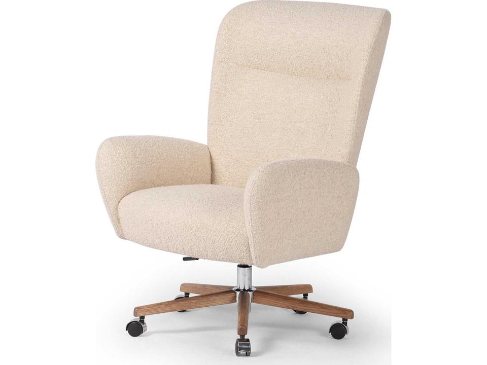 Cade Desk Chair Allston Lisbon Cream Upholstered Swivel Office Chair