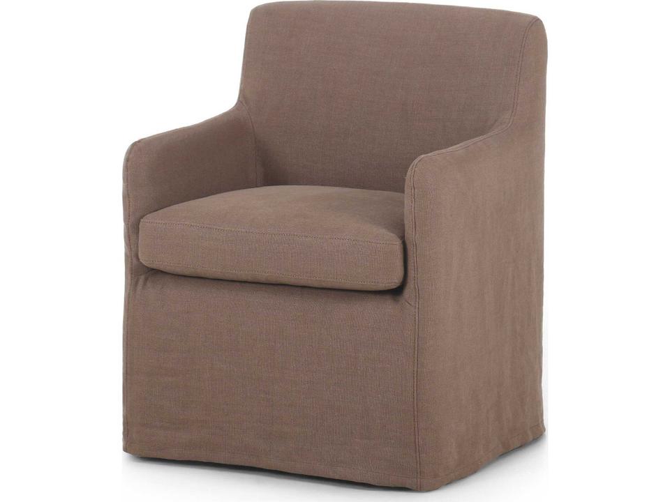 Kensington Brown Upholstered Arm Dining Chair