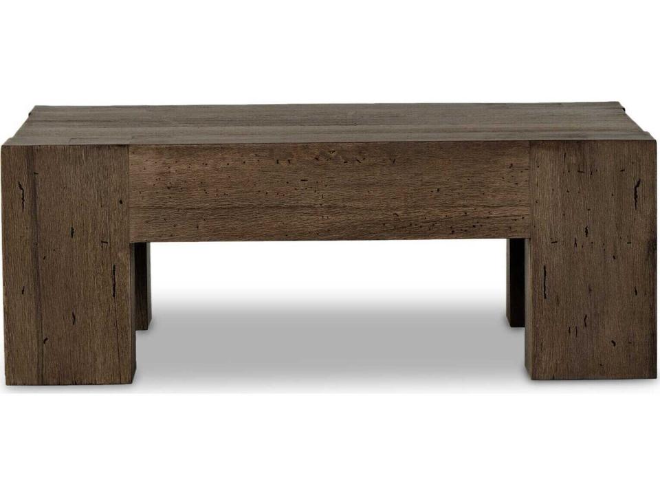 Abaso Wesson Small Square Coffee Table Rustic Ebony Oak