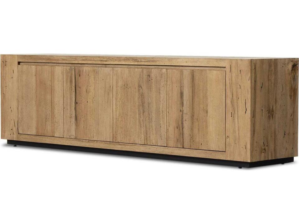 Wesson Abaso 94" Hardwood Black Rustic Wormwood Oak Media Console