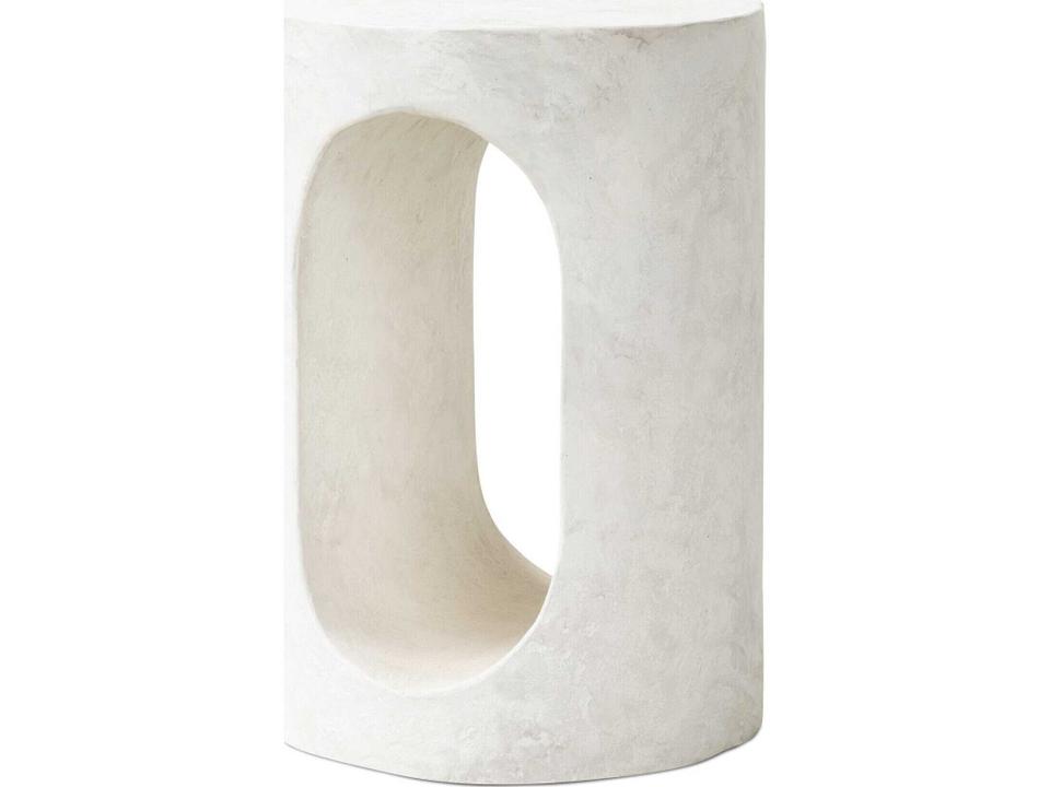 Samson Round Concrete End Table in Textured Lunar Concrete