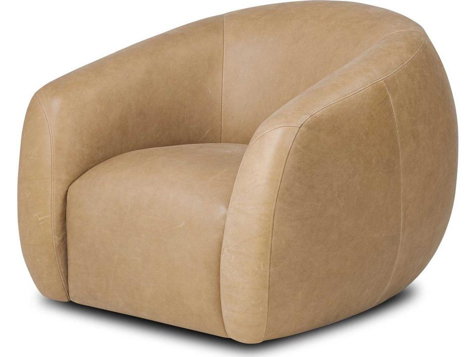 Channing Swivel Accent Chair in Palermo Drift Top-Grain Leather