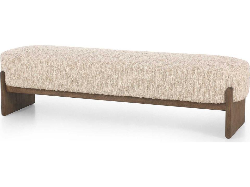 Kensington Kirby Upholstered Accent Bench Solema Cream Distressed Natural