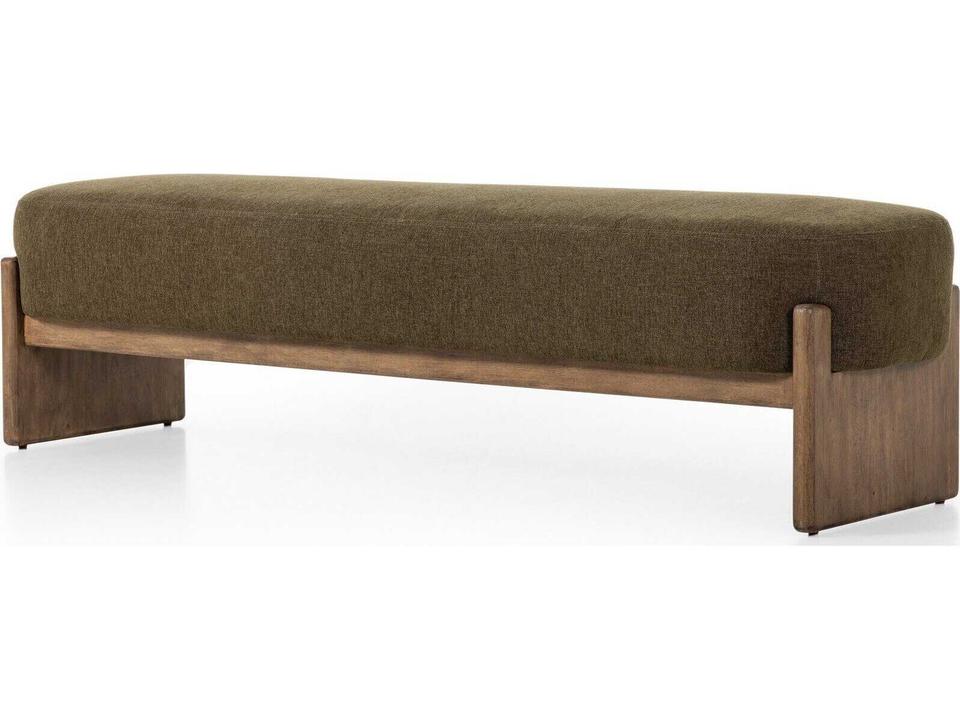 Kirby Accent Bench Upholstered Performance Fabric in Sutton Olive