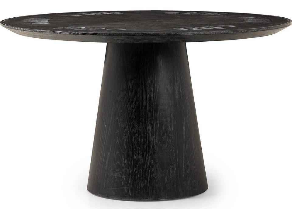 Skye Poker Table Bluestone Top Washed Black with Integrated Holders