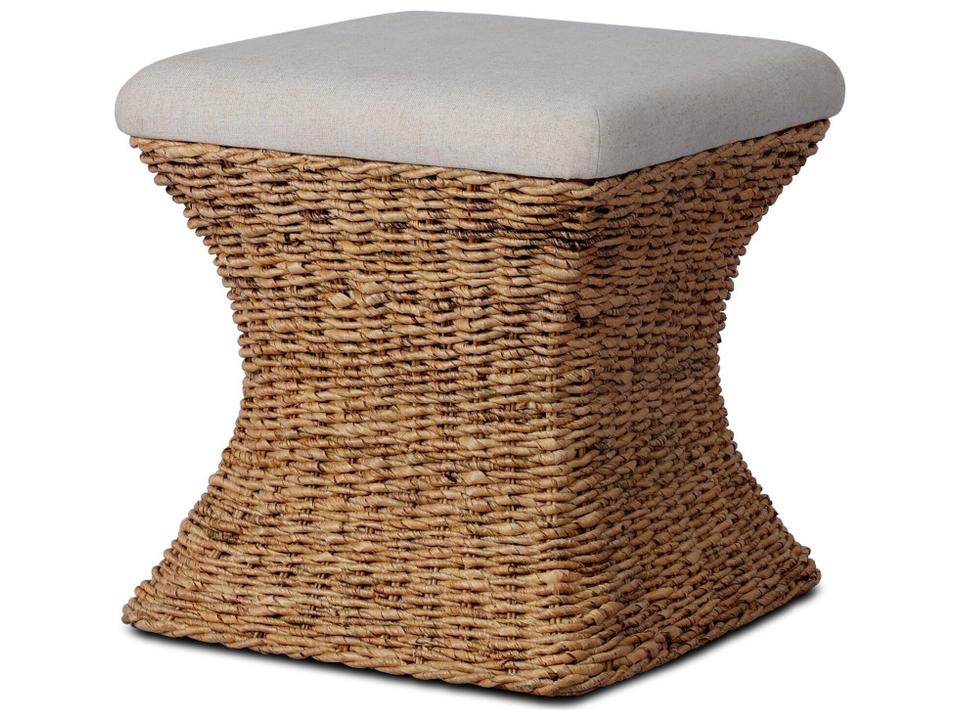 Grass Roots Raiko Upholstered Accent Stool in Lynchart Sand Tan