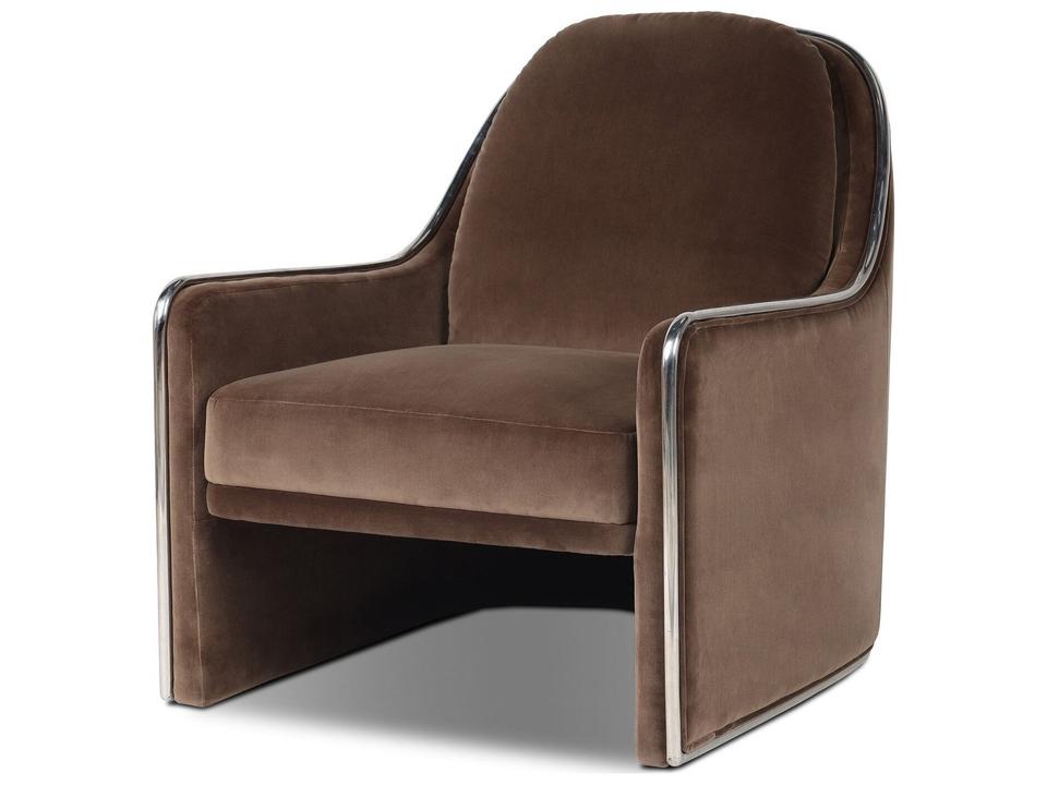 Allston Brown Velvet Accent Chair