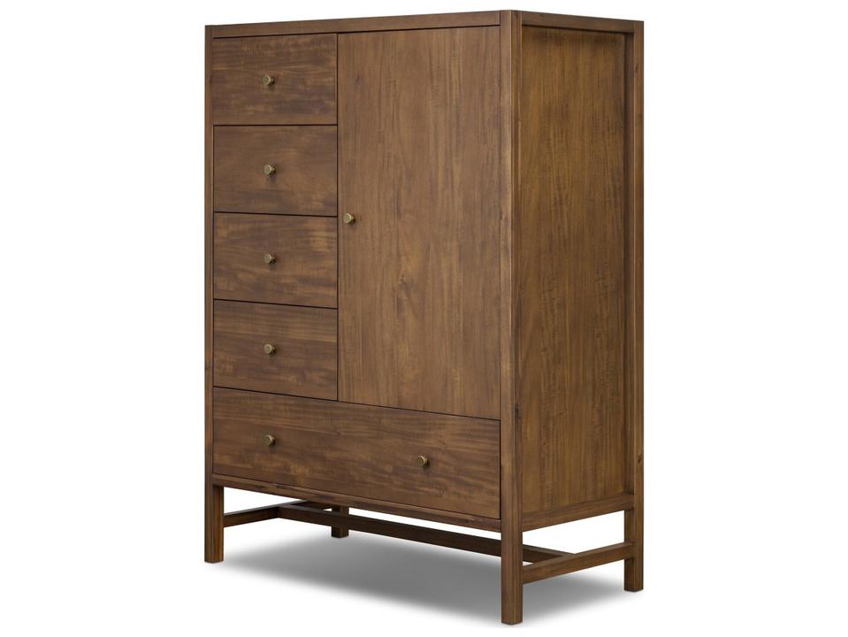 Patten Saddle Tan Acacia Wood Wardrobe Armoire