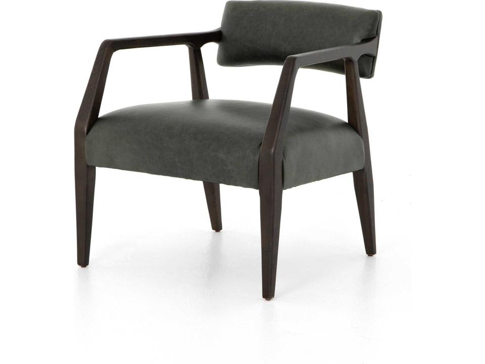 Abbott Tyler Black Top-Grain Leather Accent Chair