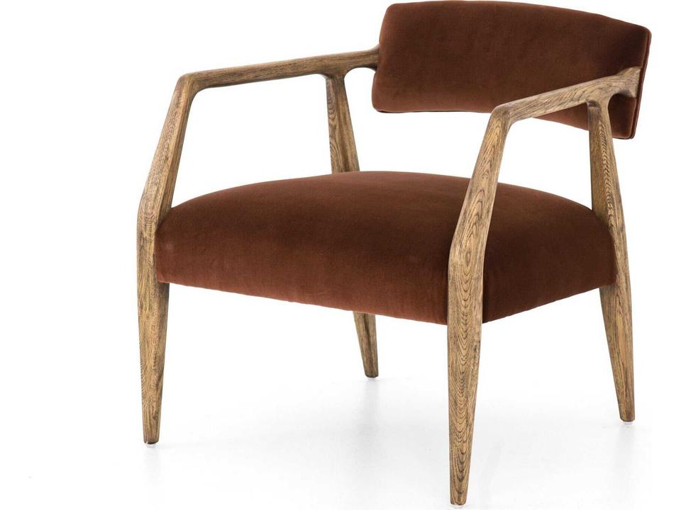 Tyler Arm Chair Abbott Burnt Auburn Velvet