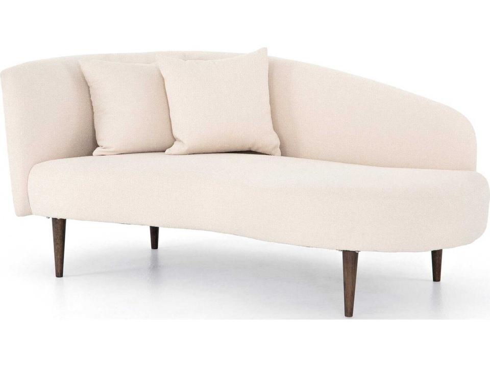 Luna Left Arm Facing Performance Boucle Chaise in Capri Oatmeal