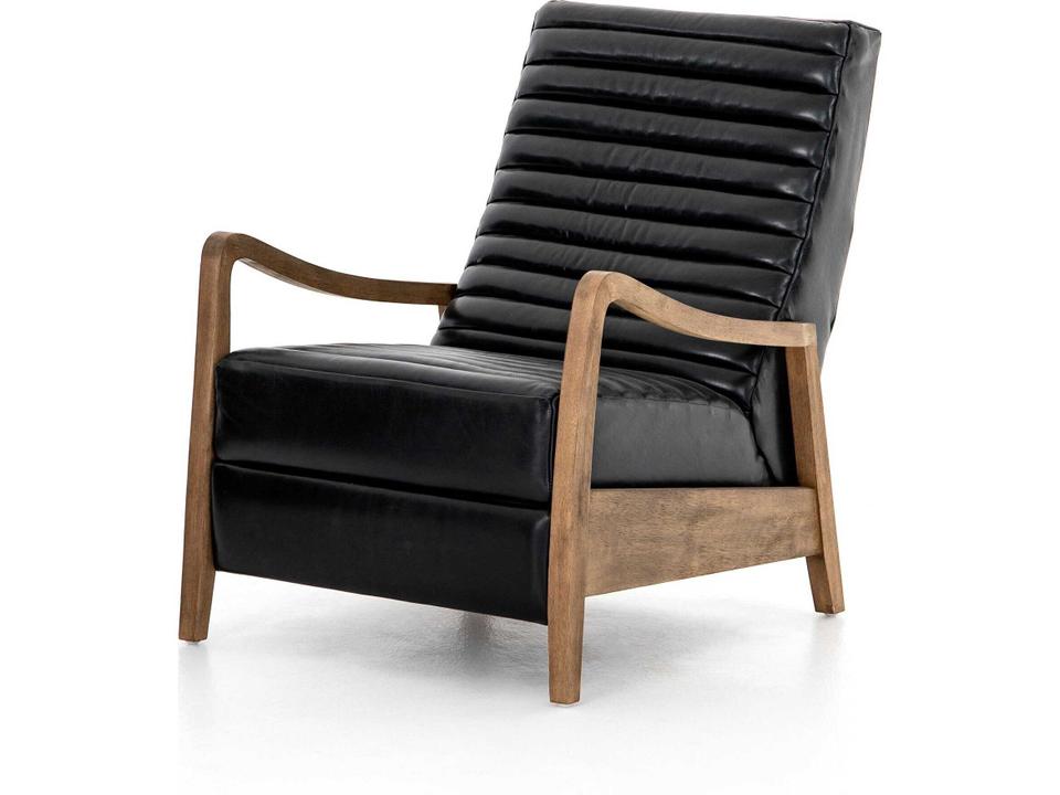 Kensington Chance Dakota Black Distressed Natural Leather Recliner