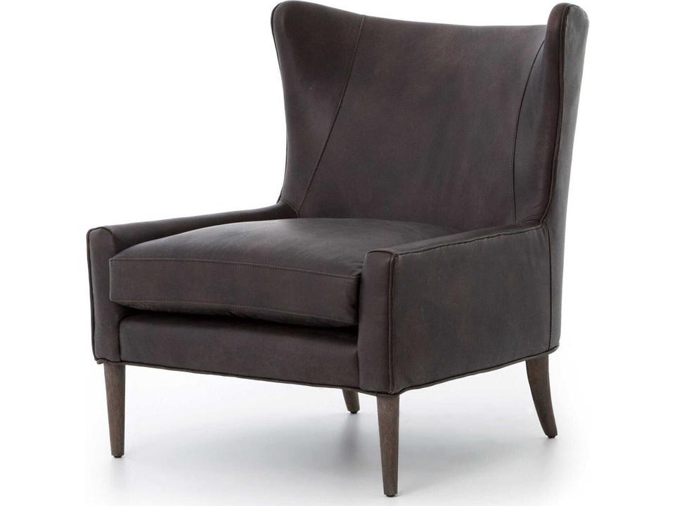 Kensington Marlow Black Leather Accent Chair