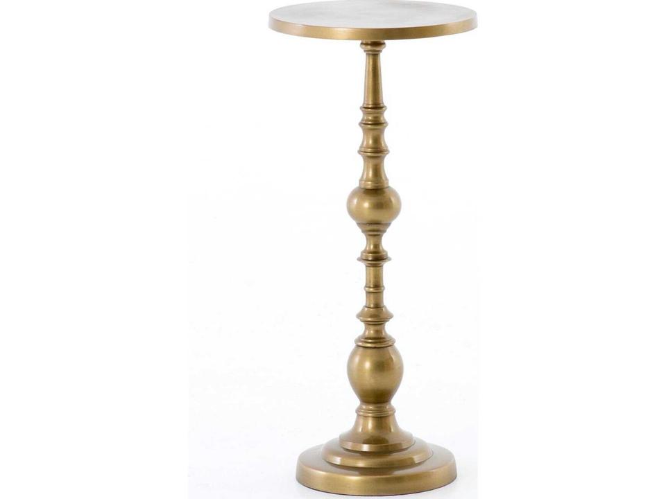 Calhoun Round End Table in Antique Brass Aluminum