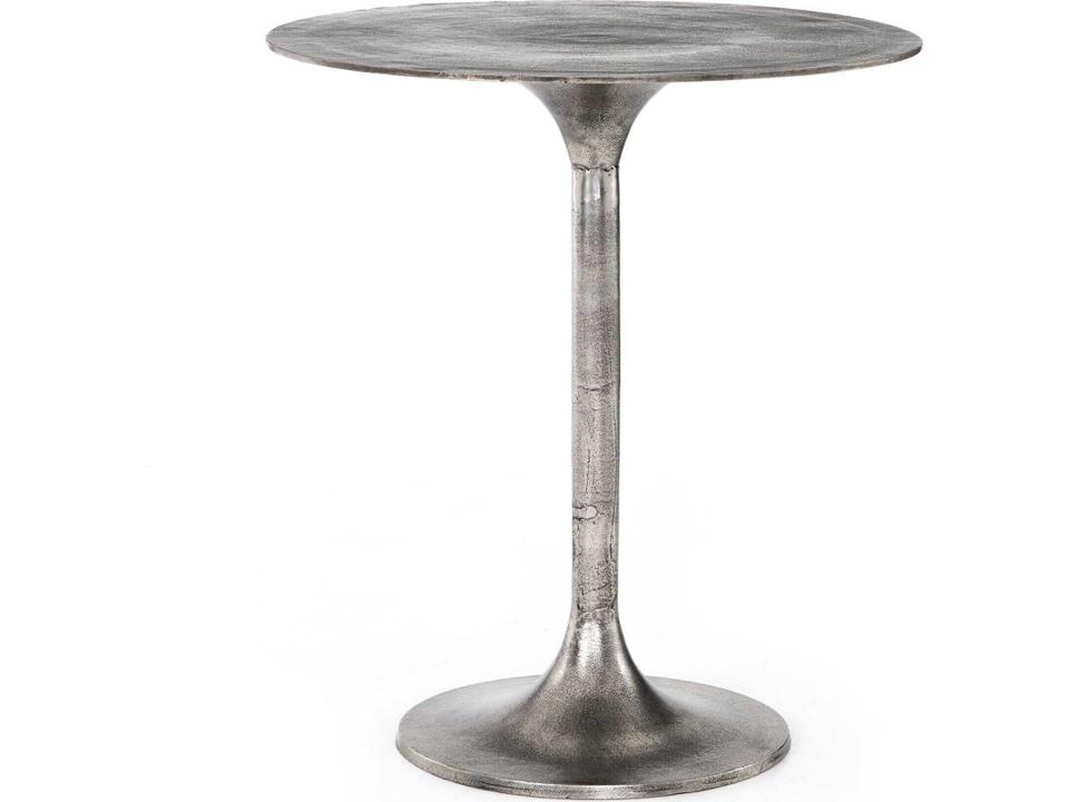Marlow Simone Round Counter Table in Raw Antique Nickel