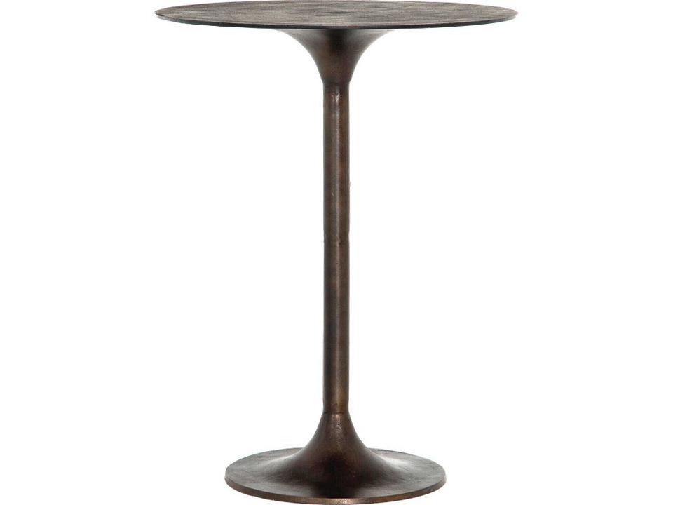 Marlow Simone Round Bar Table in Antique Rust Aluminum