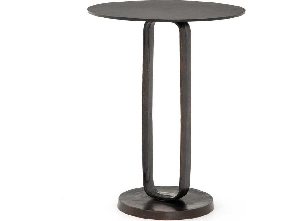 Marlow Douglas Round End Table Antique Rust Aluminum