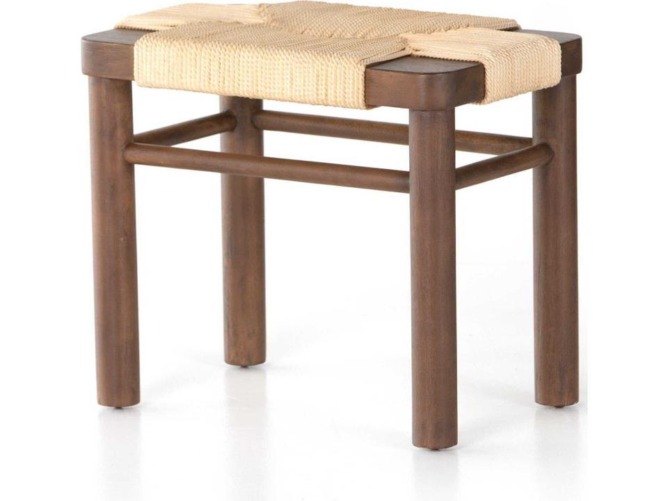 Grass Roots Shona Russet Mahogany Vintage Cotton Accent Stool