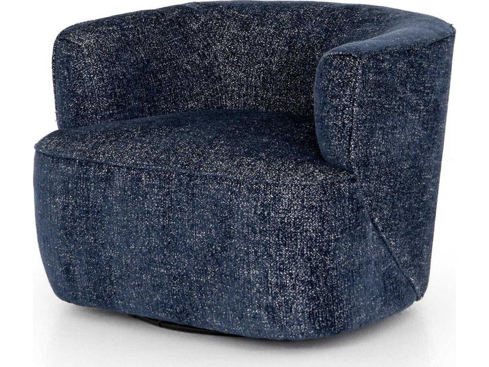 Atelier Mila Swivel Accent Chair in Comal Azure Performance Fabric