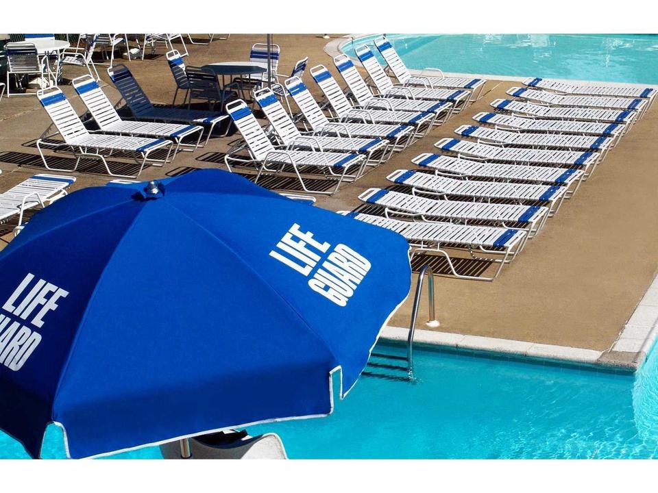 Lifeguard Quick Ship 6.5 Foot Hexagon Manual Outdoor Patio Umbrella with Steel Ribs