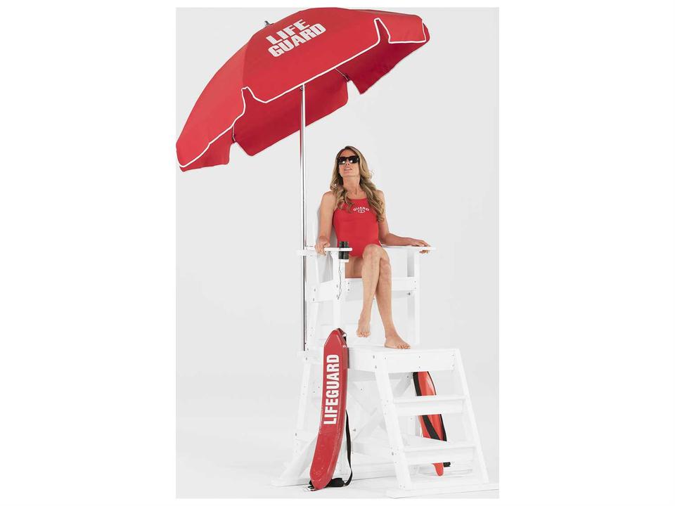 Lifeguard 6.5 Foot Hexagon Manual Tilt Patio Umbrella with Steel Ribs