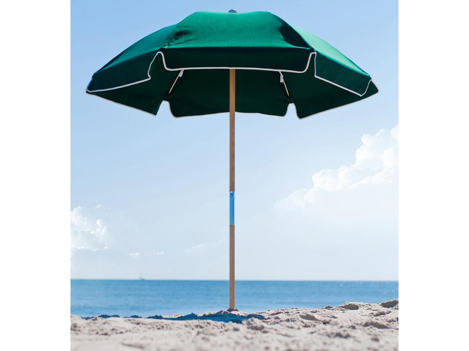 Avalon 6.5-Foot Hexagon Manual Lift Beach Umbrella with Valance