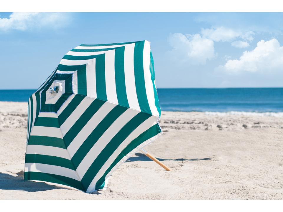 Frankford Quick Ship Shade Star Ash Wood 6.5 Foot Hexagon Beach Outdoor Patio Umbrella