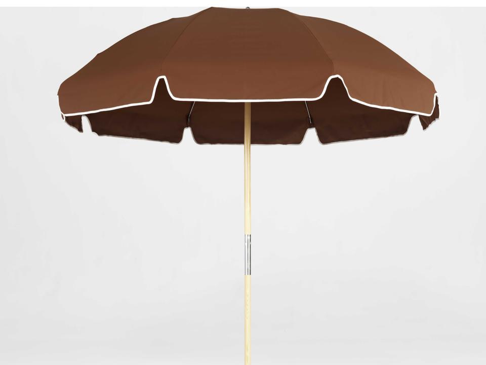 Frankford Emerald Custom Beach Ash Wood 7.5 Foot Octagon Manual Lift Outdoor Patio Umbrella