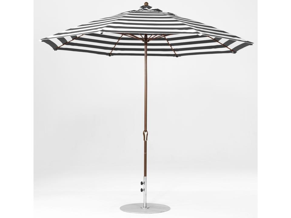 Frankford Monterey Market Fiberglass 11 Foot Octagon Crank Non Tilt Outdoor Umbrella - Special Order Striped Fabric