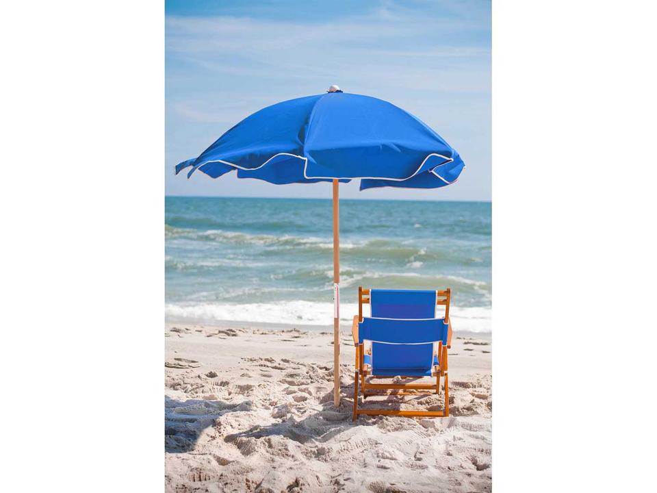 Oak Wood Beach Chair Outdoor Patio Lounge Set