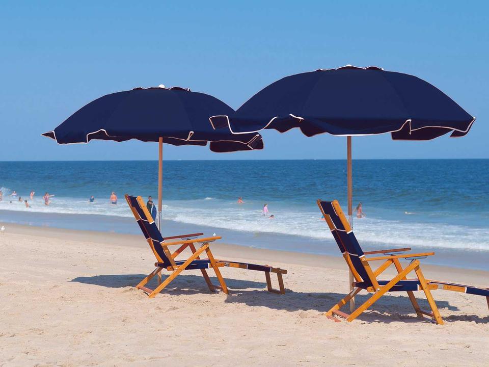 Oak Wood Beach Chairs Sling Outdoor Patio Lounge Set
