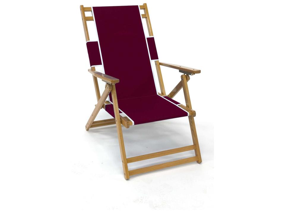 Oakwood Beach 4-Position Oak Wood Lounge Chair
