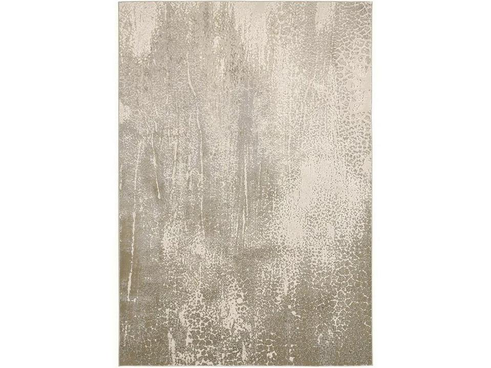 Aura Abstract Area Rug in Ivory Gold