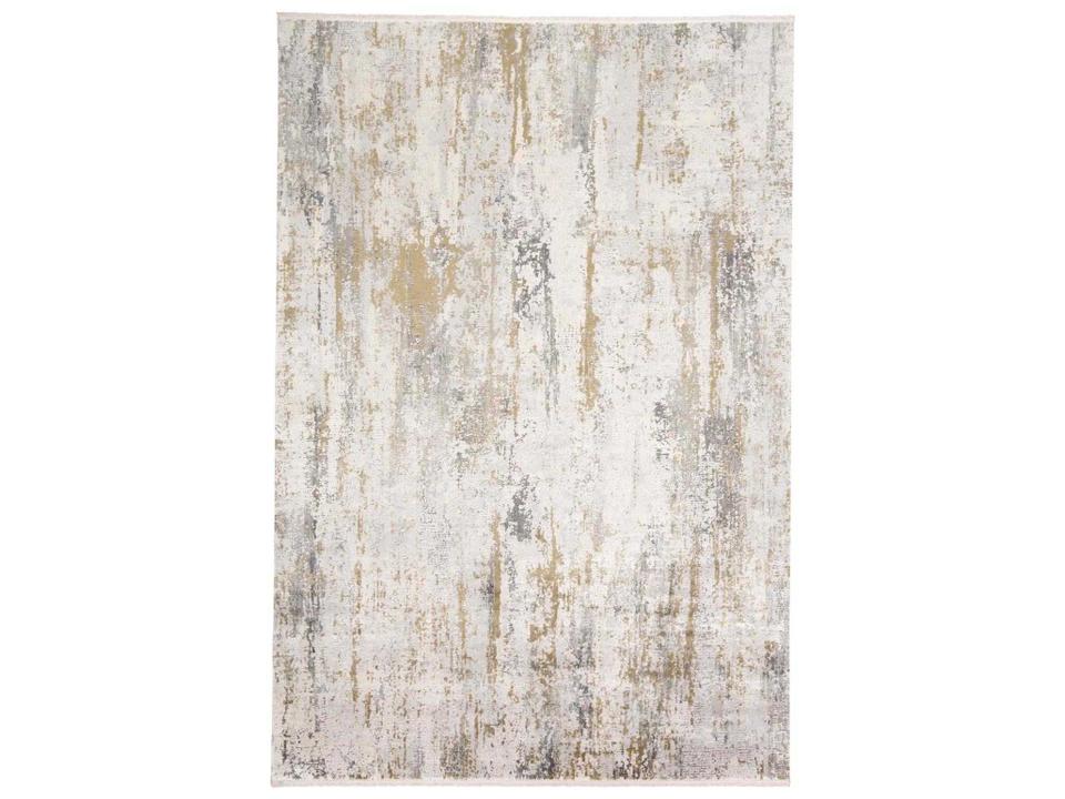 Cadiz Abstract Medallion Area Rug in Ivory and Gray