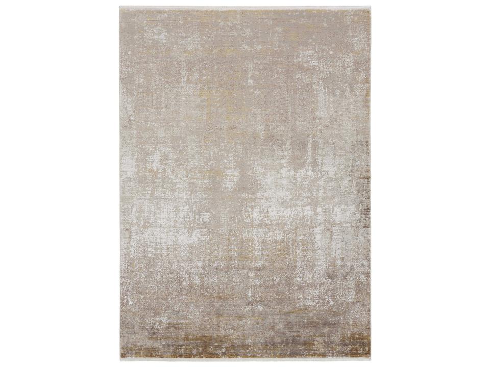 Cadiz 7'9" x 11' Modern Abstract Area Rug in Taupe Ivory Gold