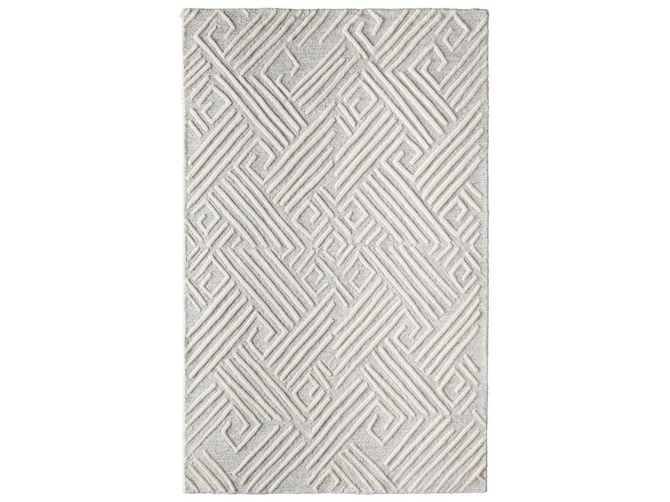 Enzo Hand-Tufted Wool Area Rug in Ivory and Natural